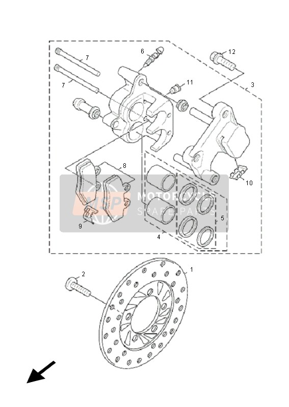 Yamaha NXC125E CYGNUS X 2011 Front Brake Caliper for a 2011 Yamaha NXC125E CYGNUS X